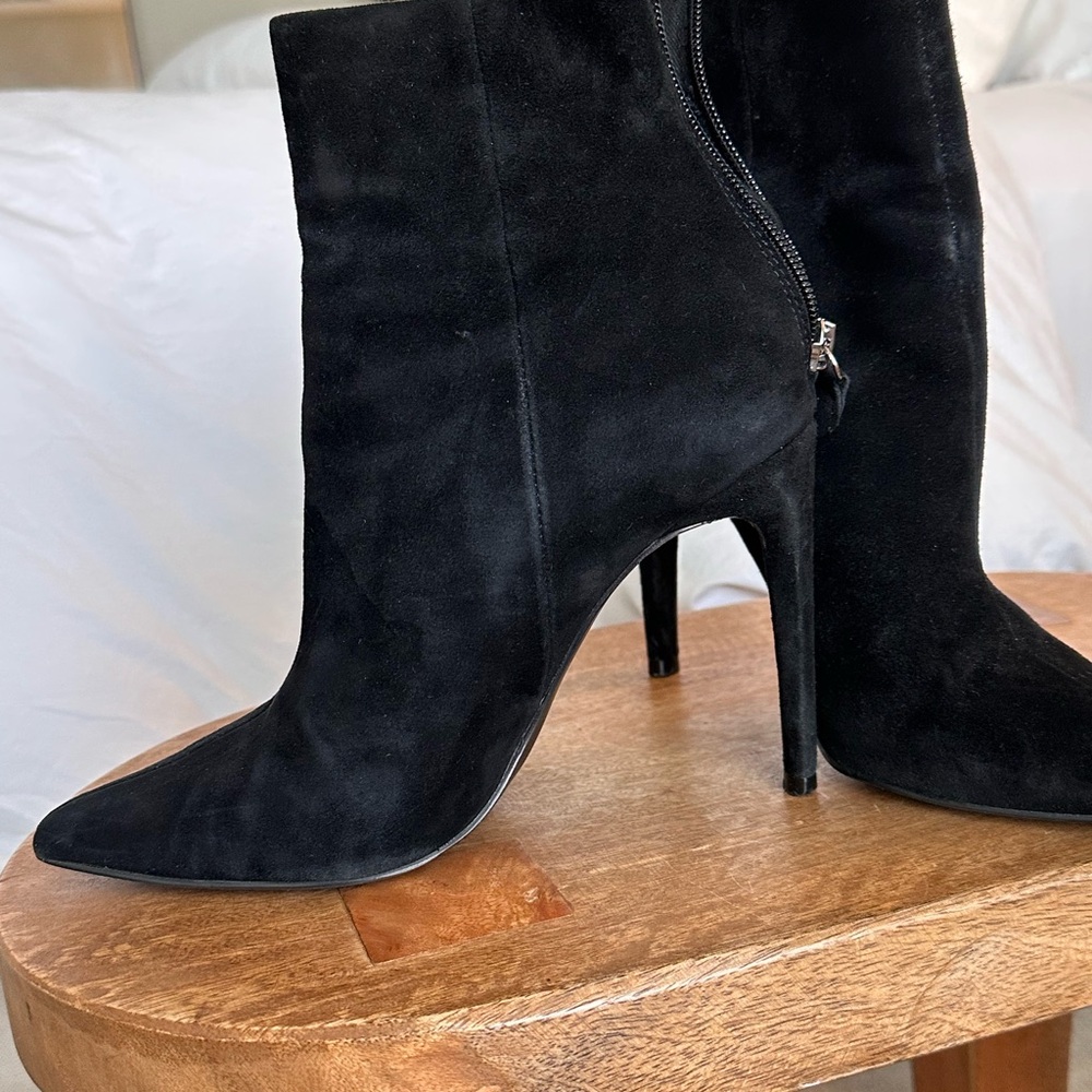 Elegant Black Suede Ankle Boots